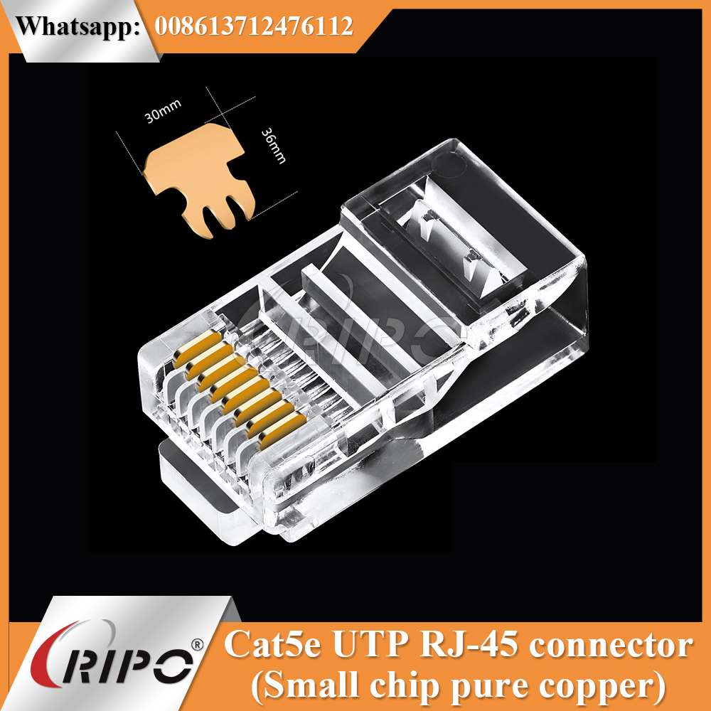 Cat5e UTP RJ-45 connector (Small chip pure copper)