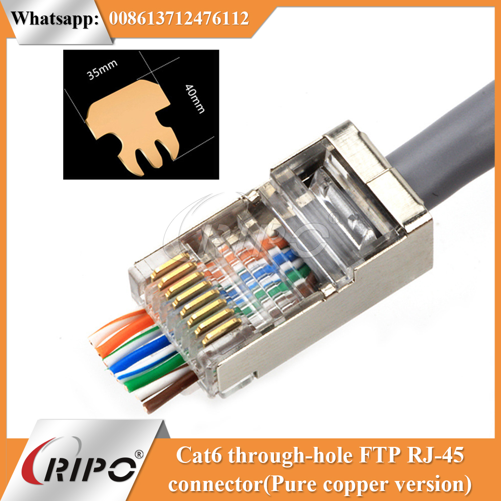 Cat6 through-hole FTP RJ-45 connector (Pure copper version)