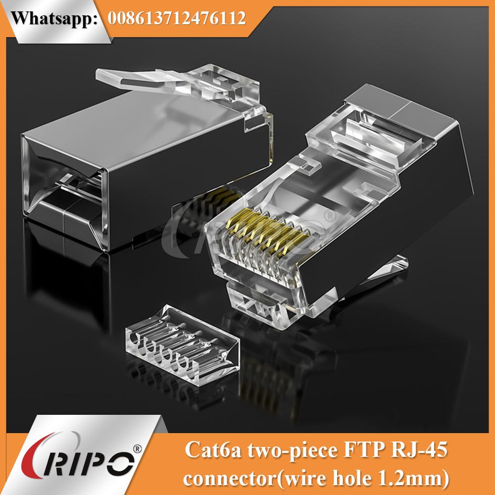 Cat6a two-piece FTP RJ-45 connector (wire hole 1.2mm)