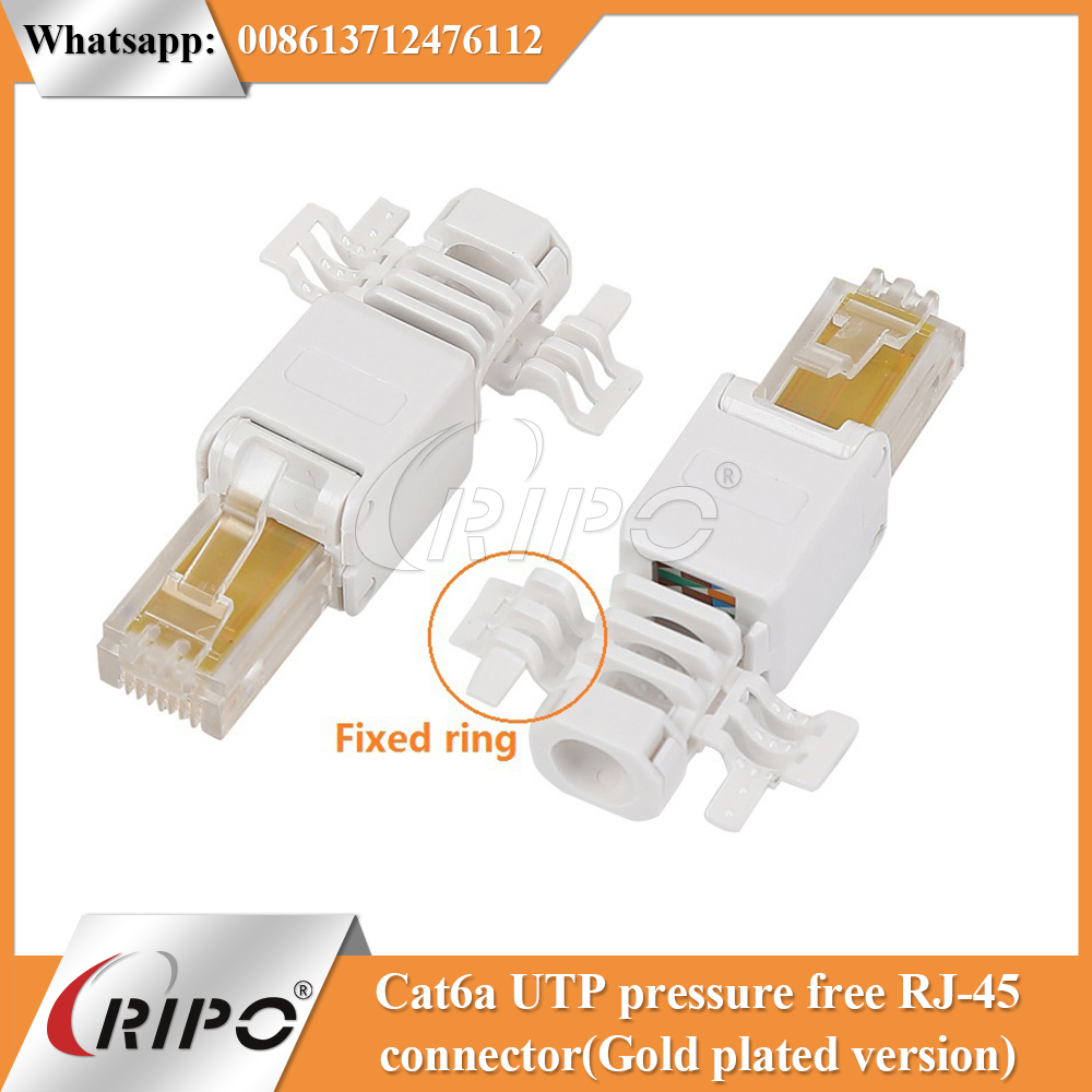 Cat6a UTP pressure free RJ-45 connector (Gold plated version)