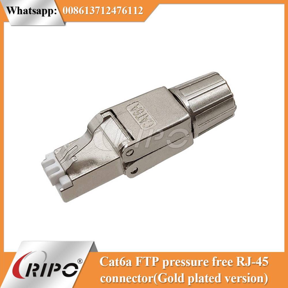 Cat6a FTP pressure free RJ-45 connector (Gold plated version)