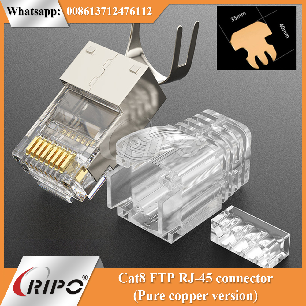 Cat8 FTP RJ-45 connector (Pure copper version)