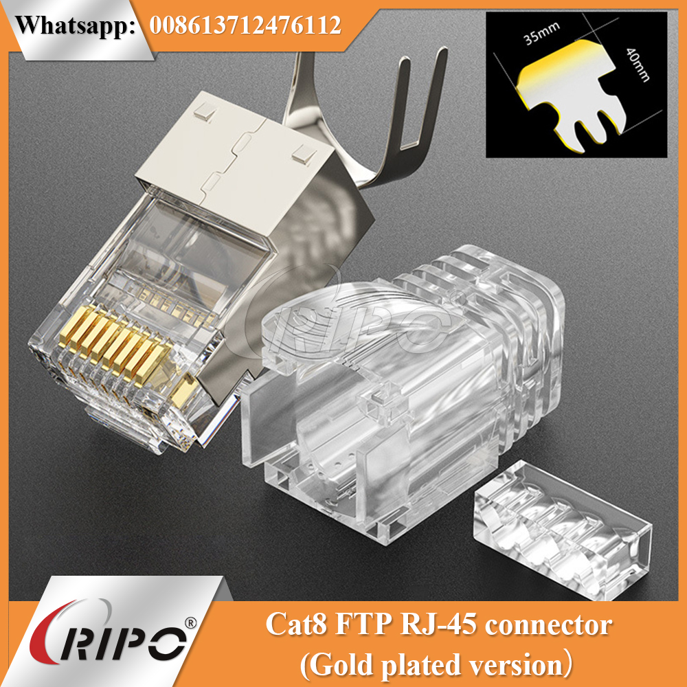 Cat8 FTP RJ-45 connector (Gold plated version)